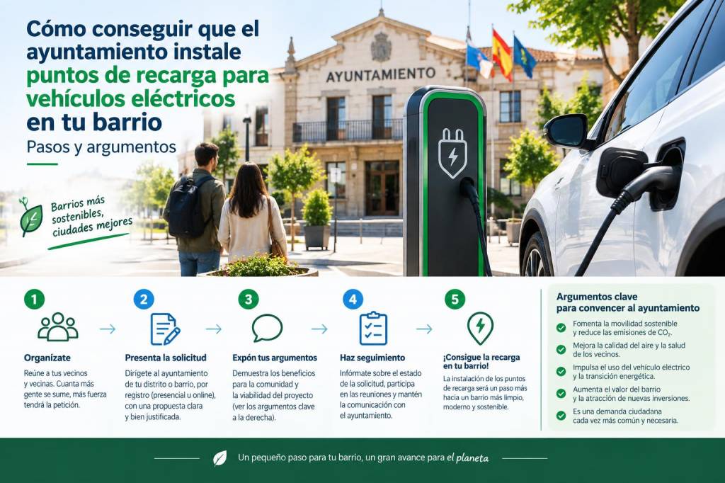 Cómo conseguir que el ayuntamiento instale puntos de recarga para vehículos eléctricos en tu barrio: pasos y argumentos